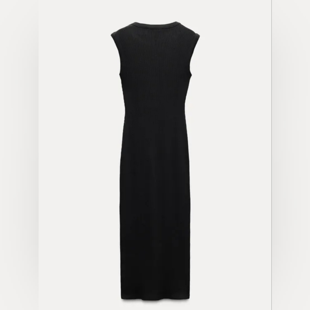 Zara Ribbed Button Front Midi Dress - Picture 4 of 11